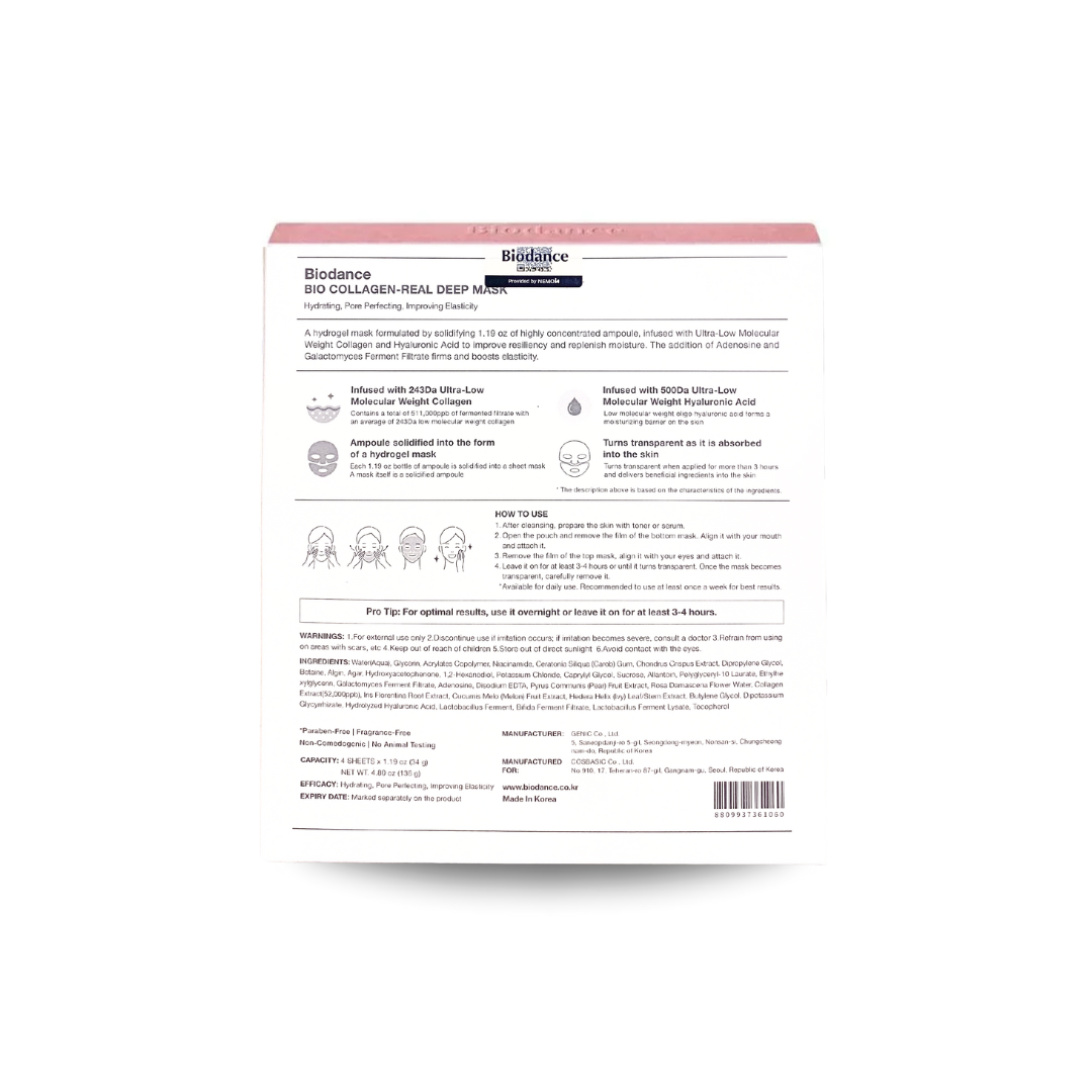 Biodance Bio-Collagen Real Deep Mask 4's