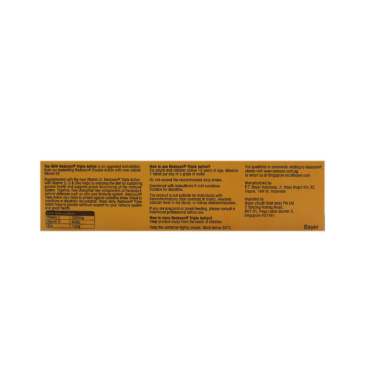 Redoxon Triple Action Effervescent Orange Flavor (45 Tablets)
