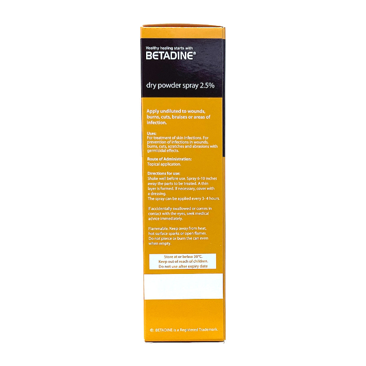 betadine dry powder spray for wounds
