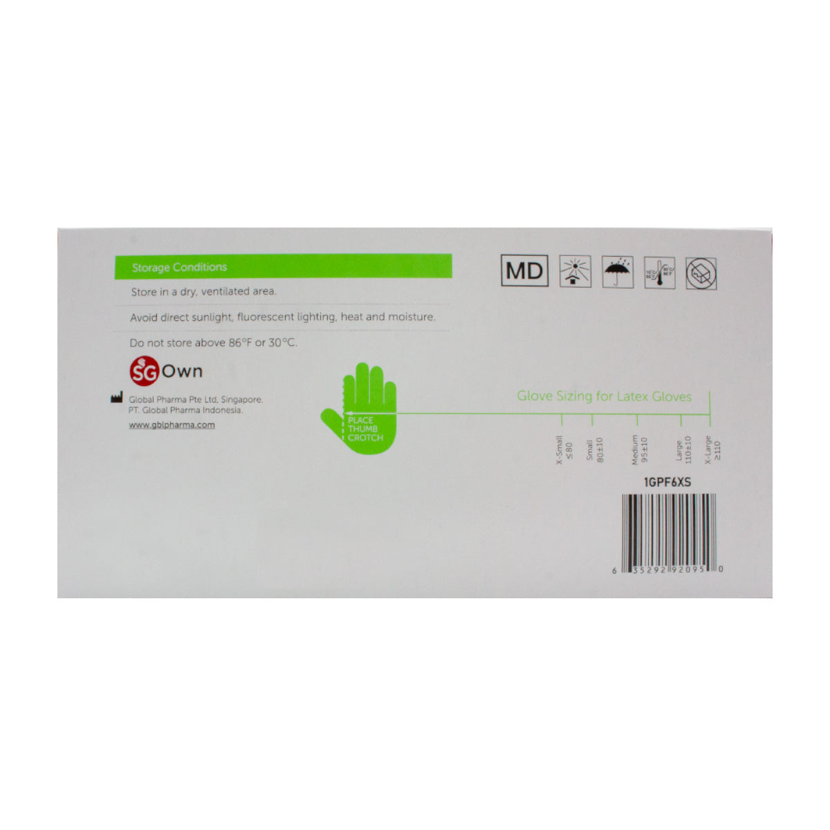 Cosmo Med Non Sterile Powder Free Latex Gloves Size XS - L