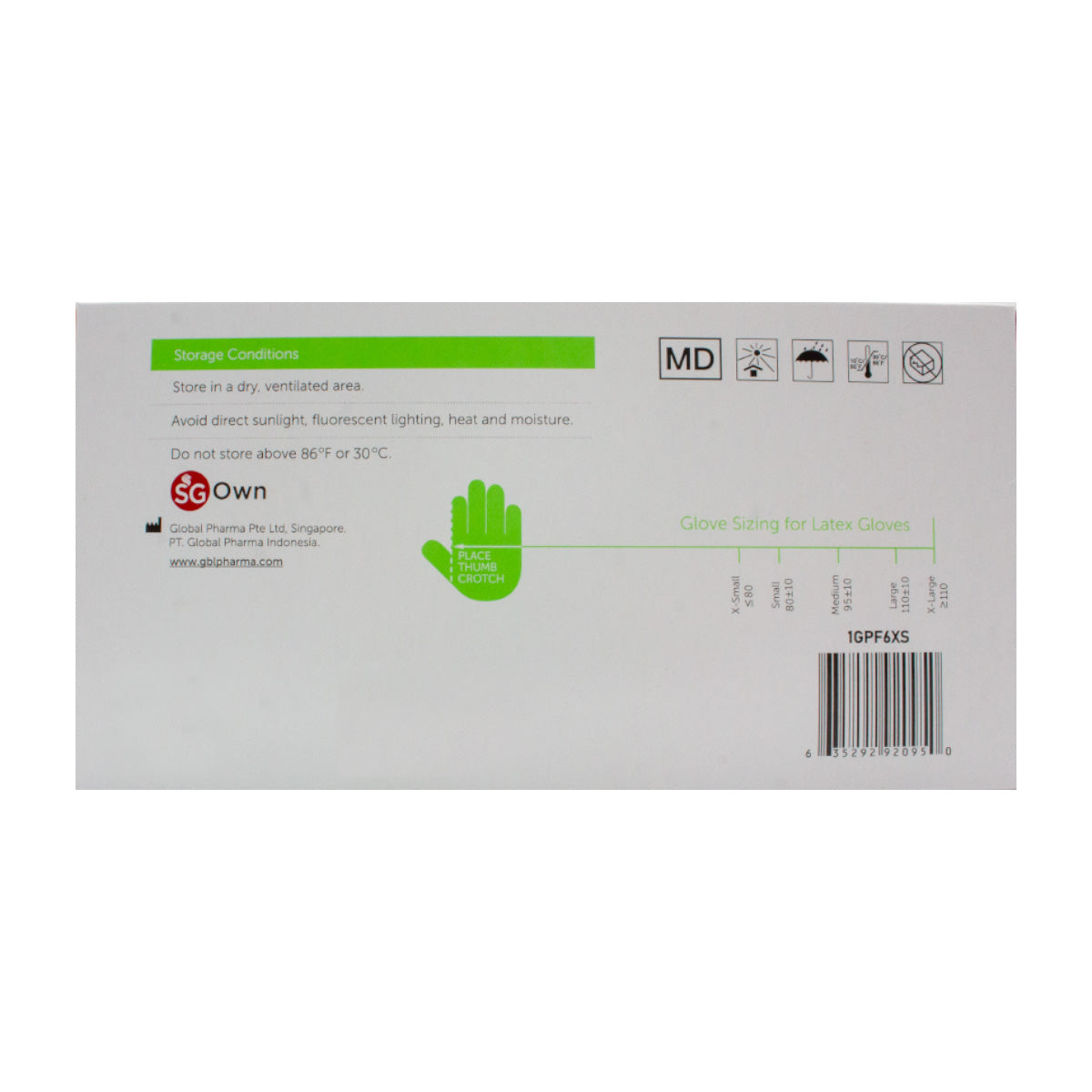 Cosmo Med Non Sterile Powder Free Latex Gloves Size XS - L