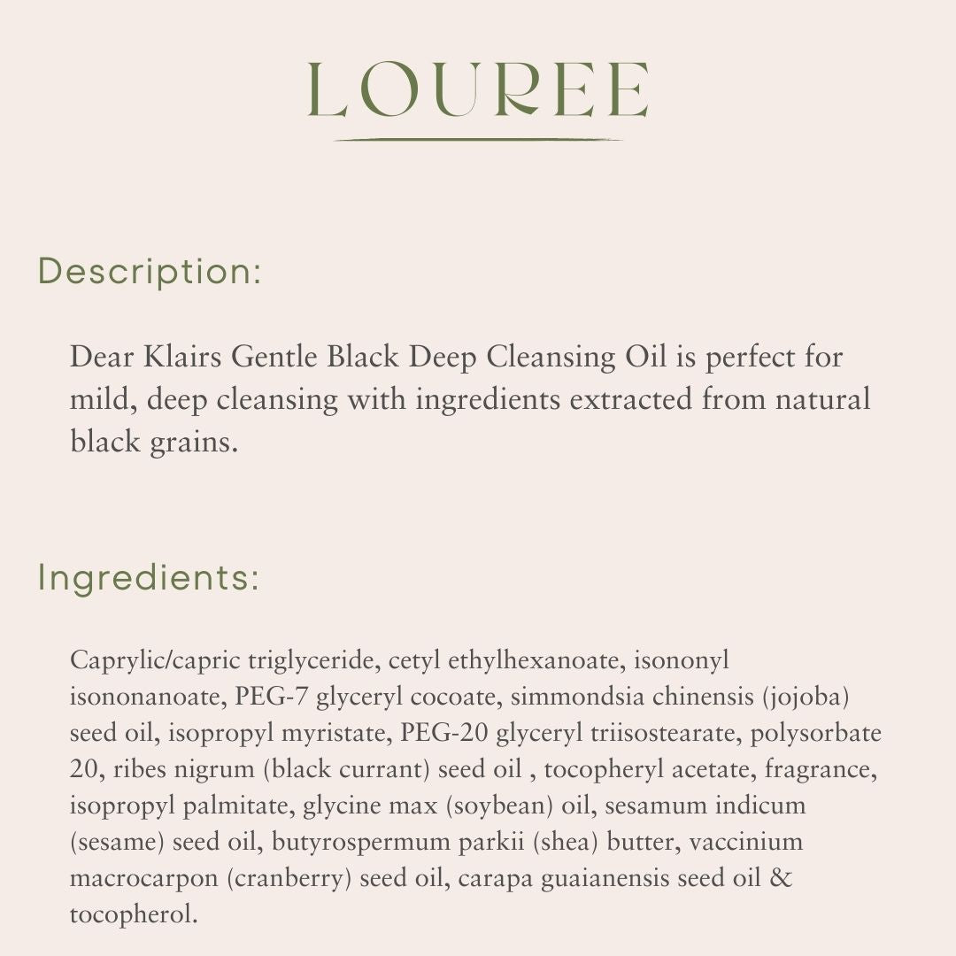 Dear Klairs Gentle Black Deep Cleansing Oil 150ml
