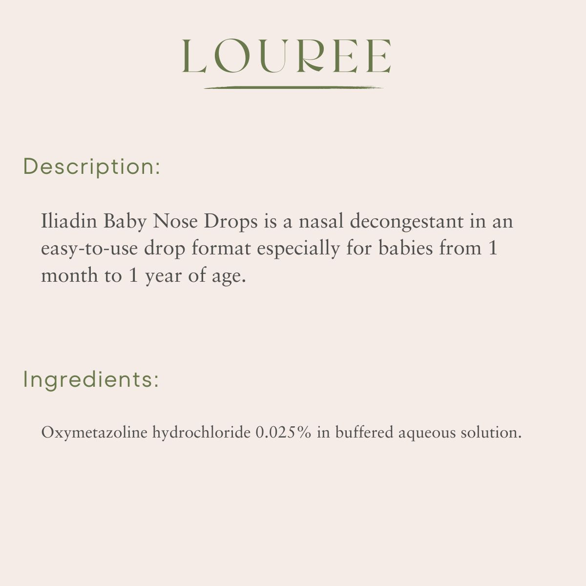 Iliadin Nasal Decongestion Solution 0.01% (Baby) 5ml