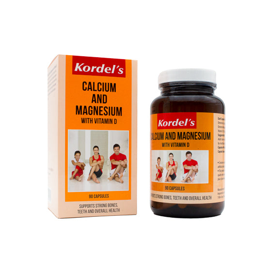 Kordel's Calcium & Magnesium + Vitamin D Supplement (90 Capsules) - Single/Twin Pack