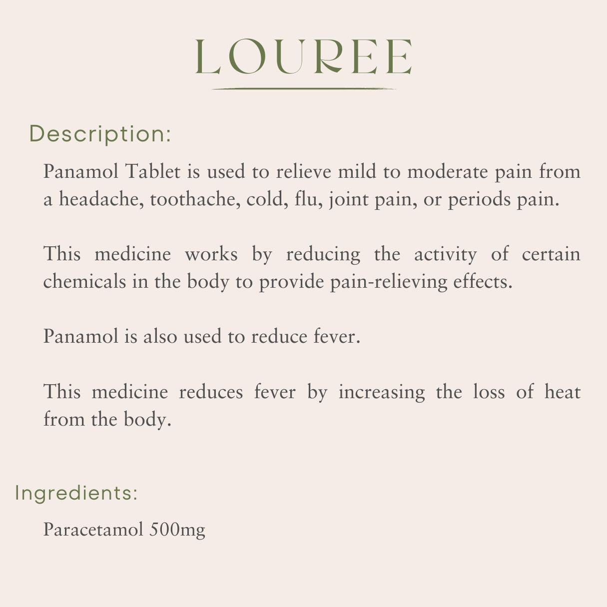 panamol tablet uses