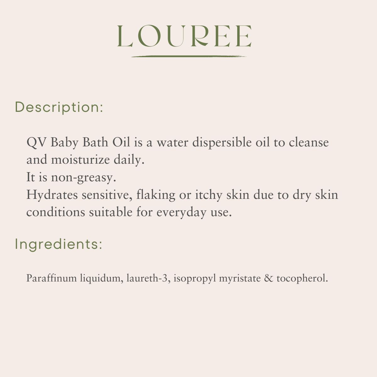 QV Baby Bath Oil 250ml