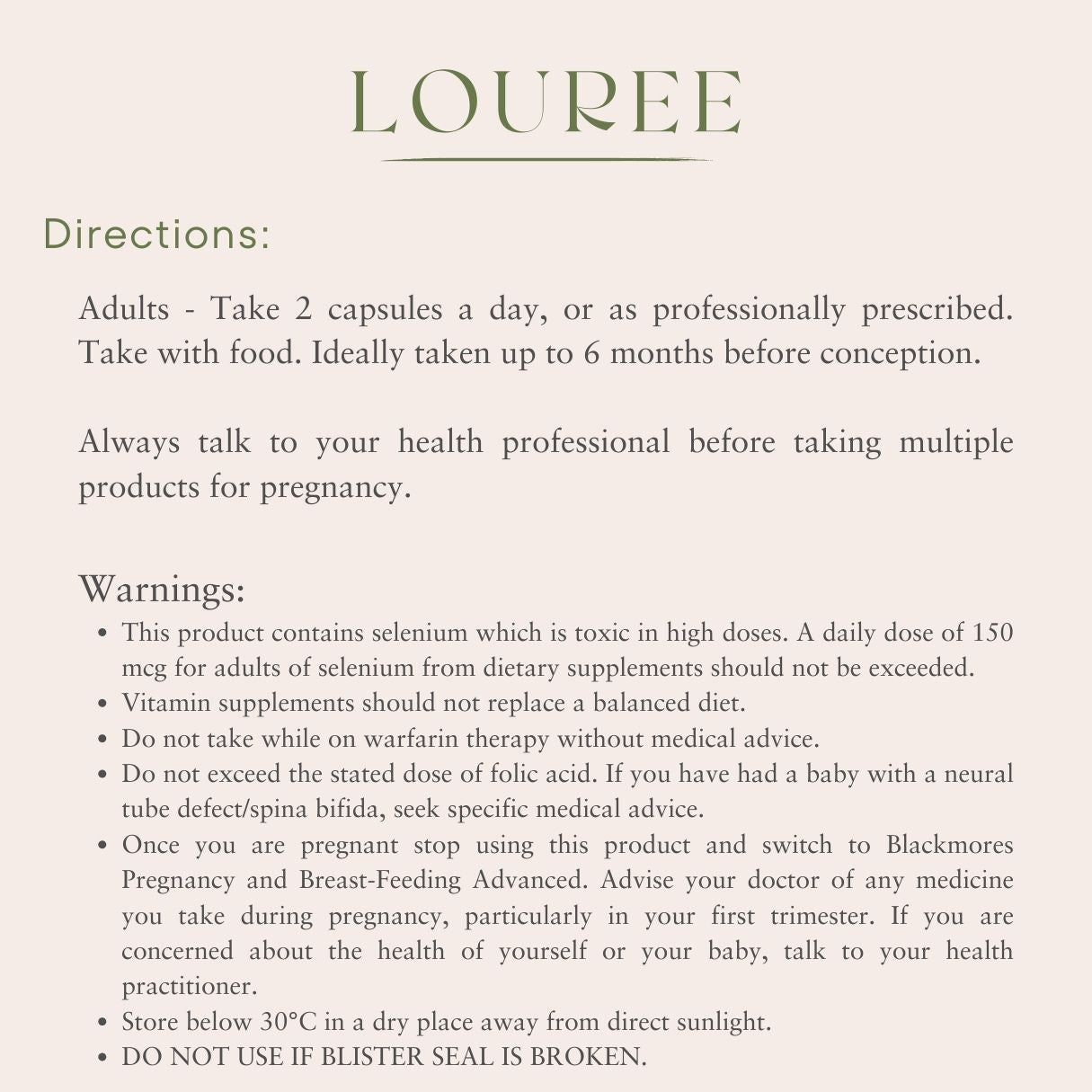 Blackmores Conceive Well Gold 56 Capsules