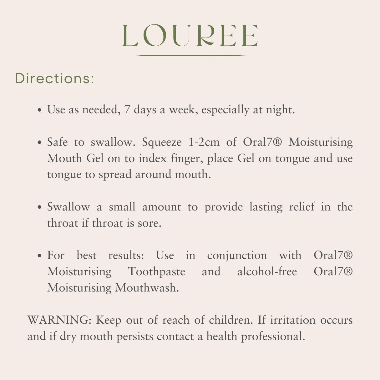 Oral 7 Moisturising Mouth Gel 40ml
