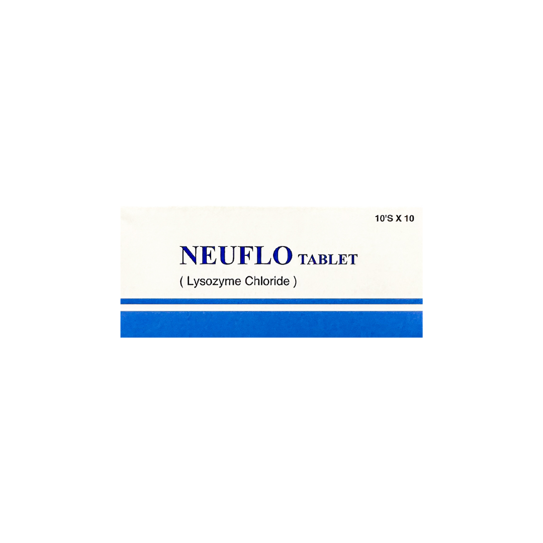 Neuflo (Lysozyme Chloride) 90mg 100 Tabs