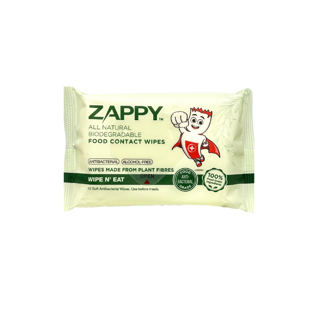 Zappy All Natural Food Contact Wipes 15's