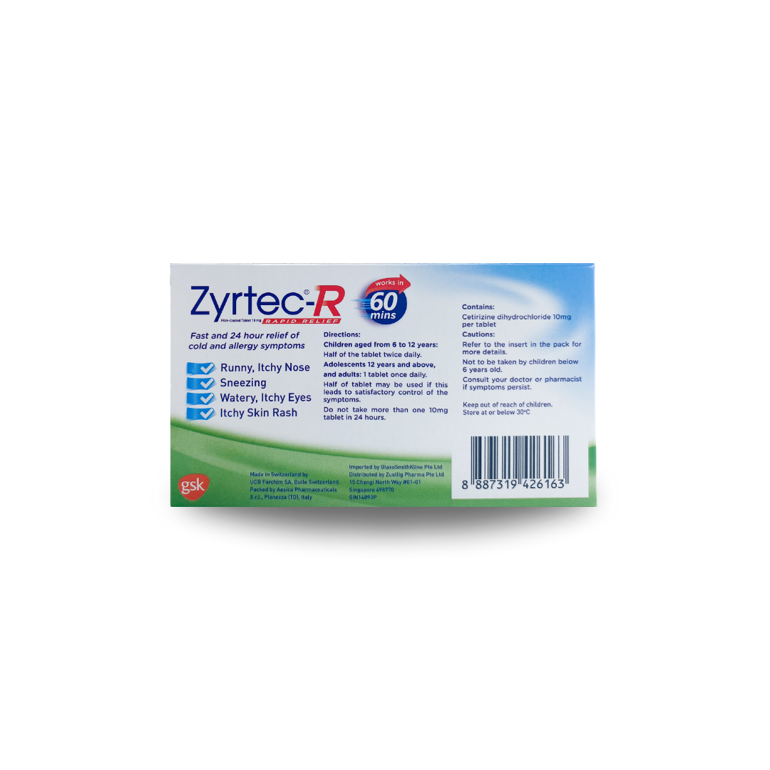 Zyrtec-R 24HR 10mg (10 Tablets)