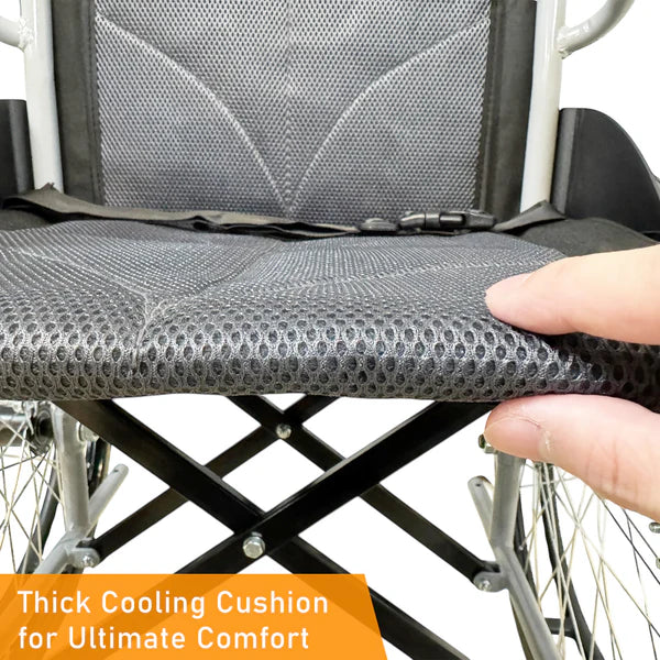Economical Self-Push Lightweight Wheelchair (Carbon Steel)