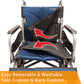 Armrest Lift Up & Footrest Detachable Removable Washable Seat Cuhsion Cover Self-Push Wheelchair with Anti Tipper 20 Inch