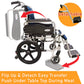 Armrest Lift Up & Footrest Detachable Removable Washable Seat Cuhsion Cover Self-Push Wheelchair with Anti Tipper 20 Inch