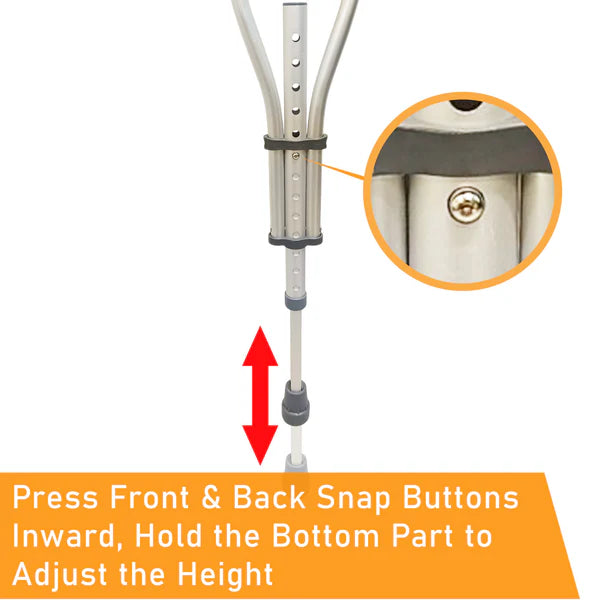 Foldable Detachable Lightweight Underarm Crutches With Height Adjustment