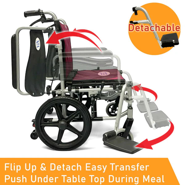 Armrest Lift Up & Footrest Detachable Pushchair with Anti Tipper 16 Inch