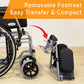Self-Push Wheelchair Elevating Detachable Footrest with Flip-up Armrest, Anti Tipper