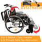 Heavy Duty Wheelchair Armrest Lift Up & Footrest Detachable Self-Push with Anti Tipper