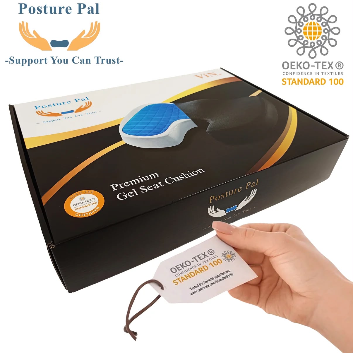 Premium Memory Foam Seat Cushion with Cooling Gel
