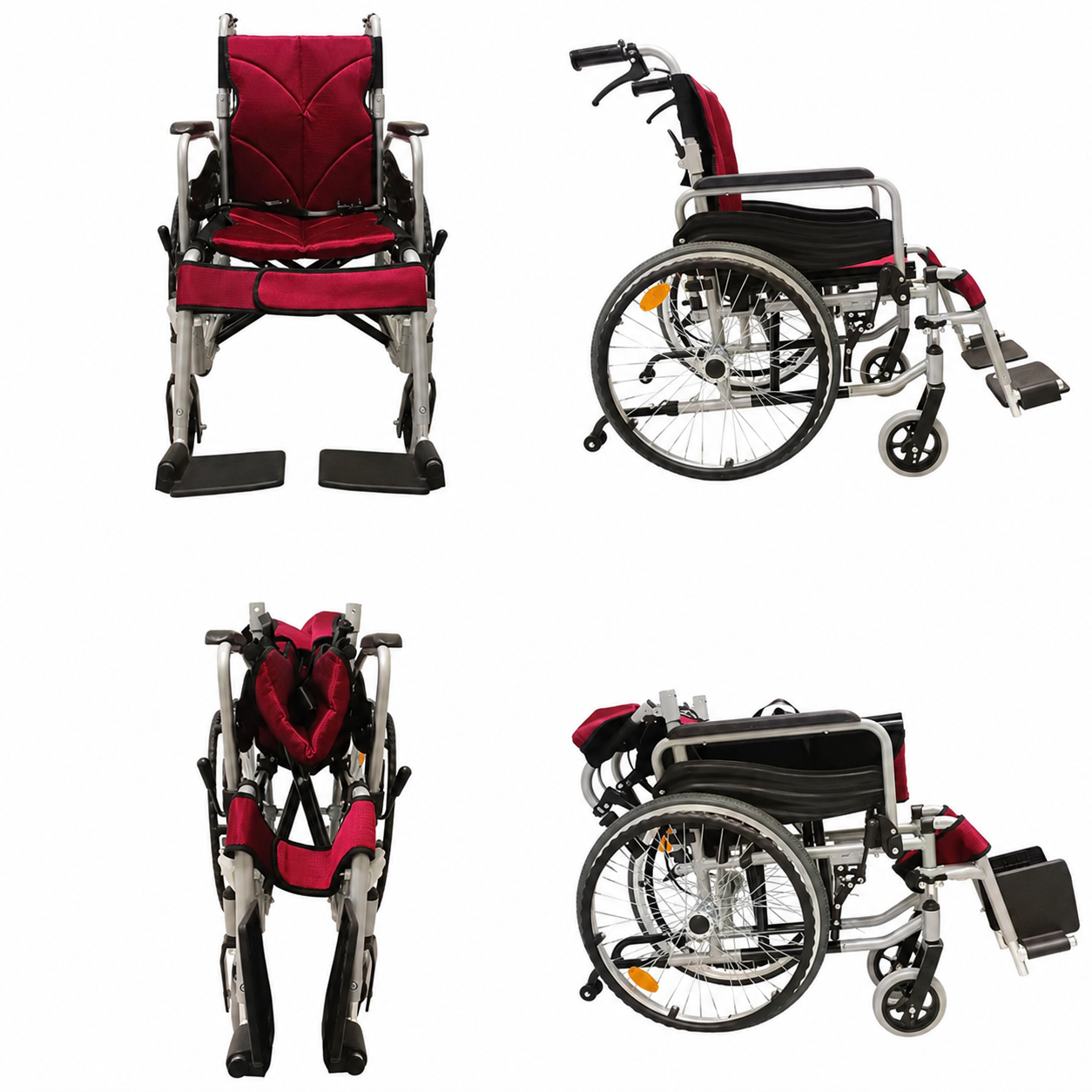 Armrest Lift Up & Footrest Detachable Self-Push Wheelchair with Anti Tipper 16 Inch