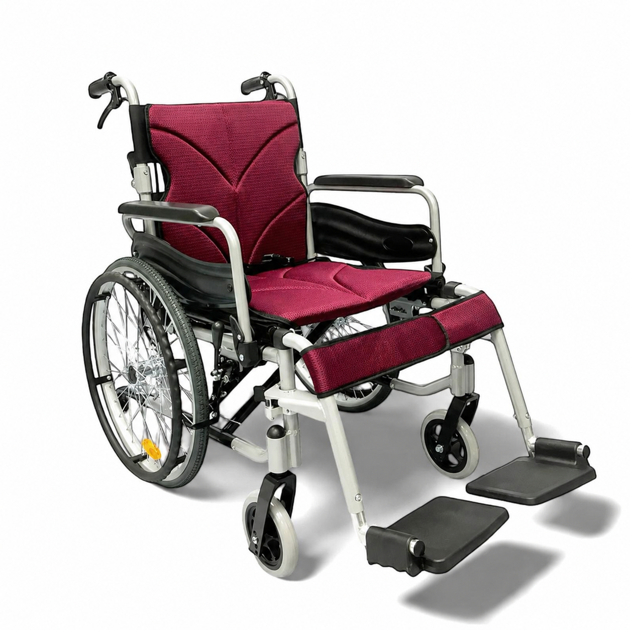 Armrest Lift Up & Footrest Detachable Self-Push Wheelchair with Anti Tipper 18 Inch
