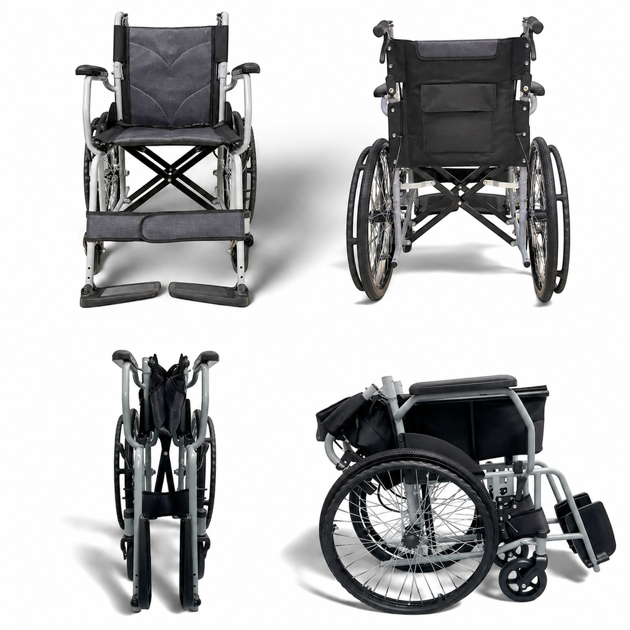 Economical Self-Push Lightweight Wheelchair (Carbon Steel)