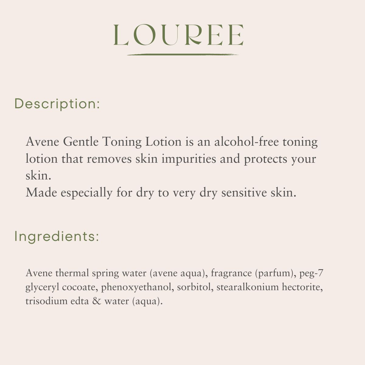 Avene Gentle Toning Lotion 200ml