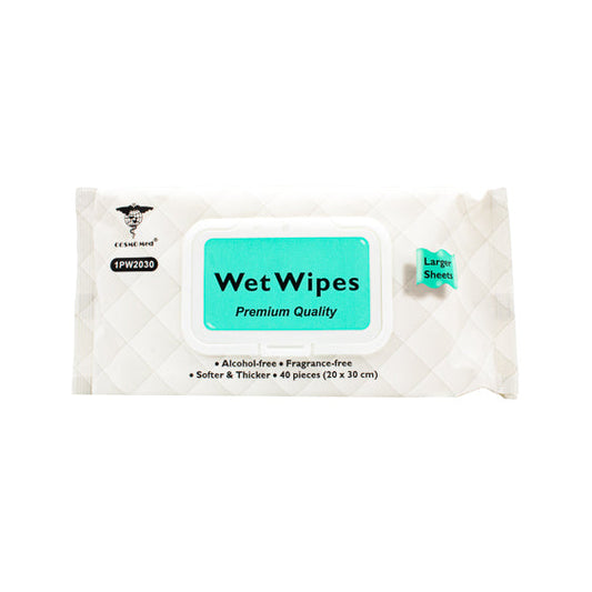 Cosmo Med Disposable Premium Wet Wipes with Plastic Lid