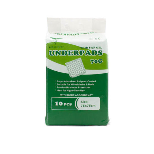 Cosmo Med Underpads 70G 75cm x 75cm (10 Pieces)