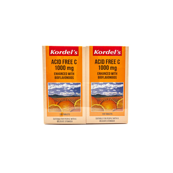Kordel's Acid Free Vitamin C 1000 mg Supplement (120 Tablets) - Single/Twin Pack
