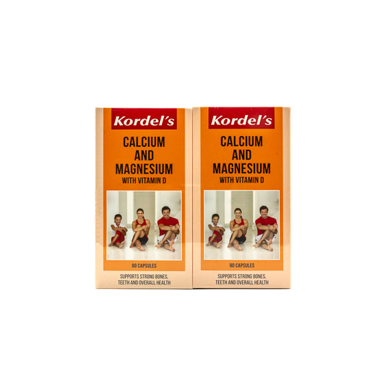 Kordel's Calcium & Magnesium + Vitamin D Supplement (90 Capsules) - Single/Twin Pack