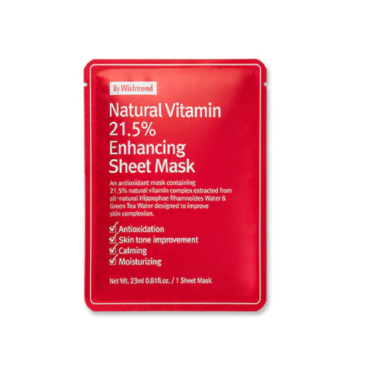 By Wishtrend Natural Vitamin 21.5 Enhancing Sheet Mask 23g (1 Piece)